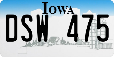 IA license plate DSW475