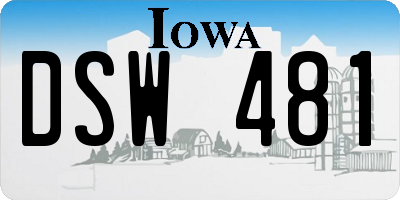 IA license plate DSW481