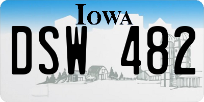 IA license plate DSW482