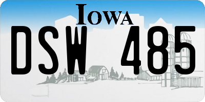 IA license plate DSW485