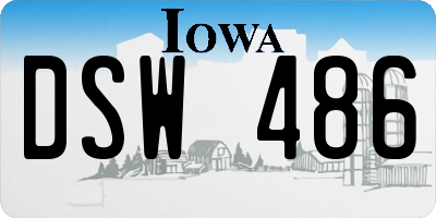 IA license plate DSW486