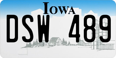 IA license plate DSW489