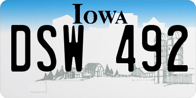 IA license plate DSW492