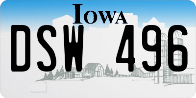 IA license plate DSW496