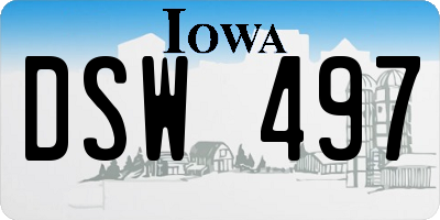 IA license plate DSW497