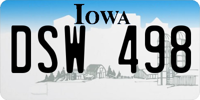 IA license plate DSW498
