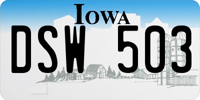 IA license plate DSW503