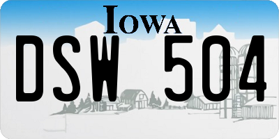IA license plate DSW504