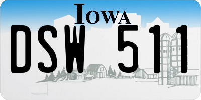 IA license plate DSW511