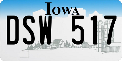 IA license plate DSW517