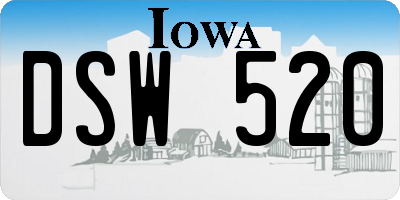 IA license plate DSW520
