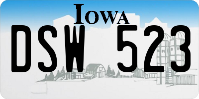 IA license plate DSW523