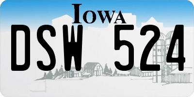 IA license plate DSW524