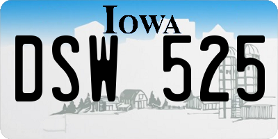 IA license plate DSW525