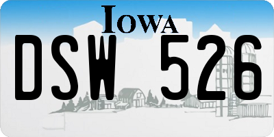 IA license plate DSW526