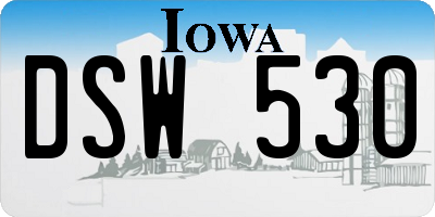 IA license plate DSW530