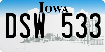 IA license plate DSW533