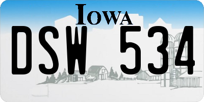 IA license plate DSW534