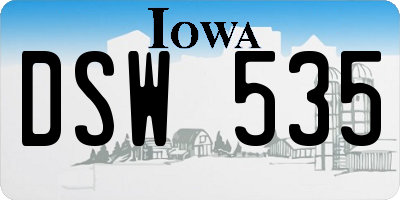 IA license plate DSW535