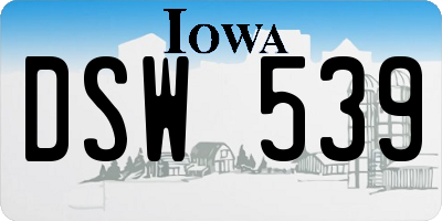 IA license plate DSW539