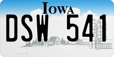 IA license plate DSW541