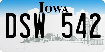 IA license plate DSW542