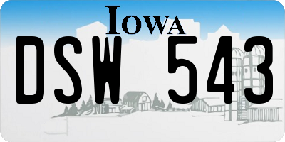 IA license plate DSW543