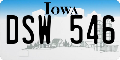 IA license plate DSW546