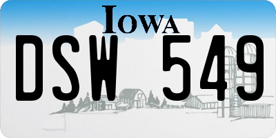IA license plate DSW549