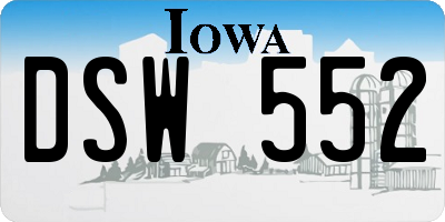 IA license plate DSW552