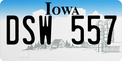 IA license plate DSW557