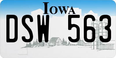 IA license plate DSW563
