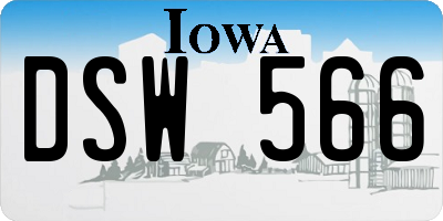 IA license plate DSW566