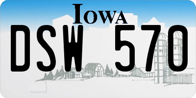 IA license plate DSW570