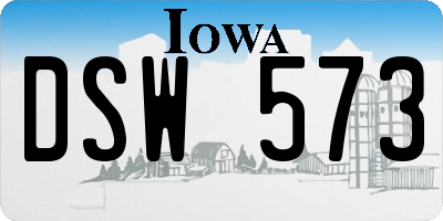 IA license plate DSW573