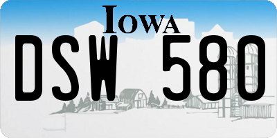 IA license plate DSW580