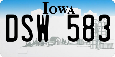 IA license plate DSW583