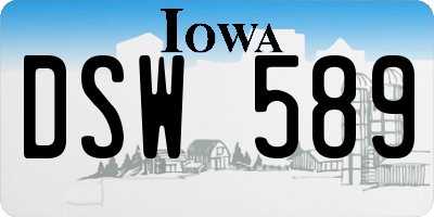 IA license plate DSW589