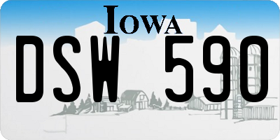 IA license plate DSW590