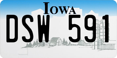 IA license plate DSW591