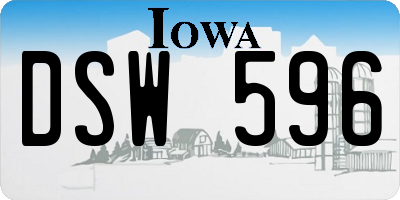IA license plate DSW596