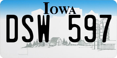 IA license plate DSW597