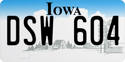 IA license plate DSW604