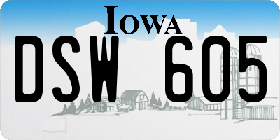 IA license plate DSW605