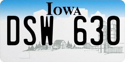 IA license plate DSW630