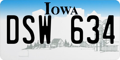 IA license plate DSW634