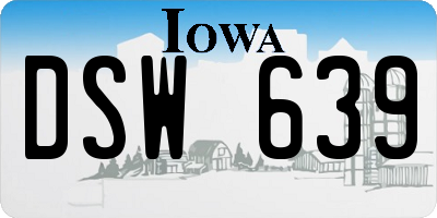 IA license plate DSW639