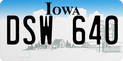 IA license plate DSW640