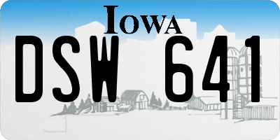 IA license plate DSW641
