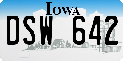 IA license plate DSW642